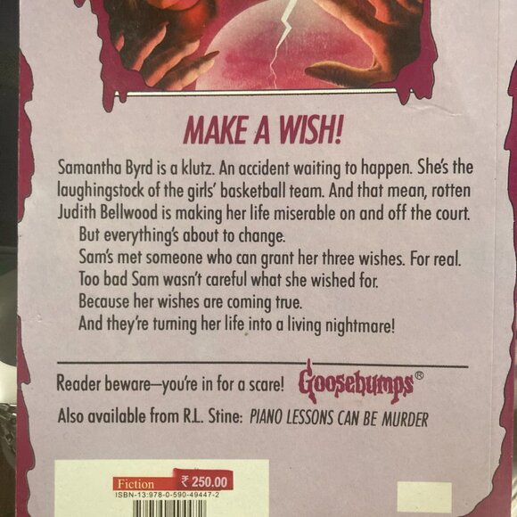 Vintage Book-Goosebumps Be Careful What you Wish For... 2018 Print- RL Stine - Picture 3 of 4